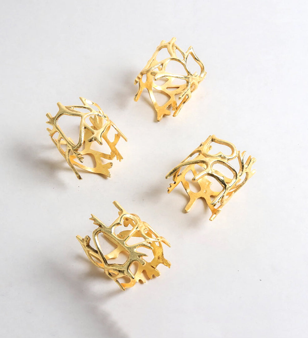 TWIG NAPKIN RING GOLD - SET OF 4